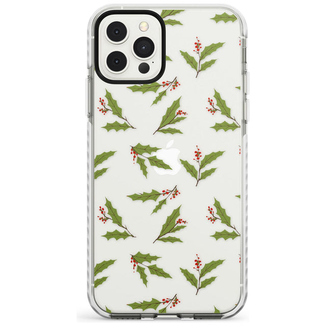 Christmas Holly Pattern Impact Phone Case for iPhone 11 Pro Max