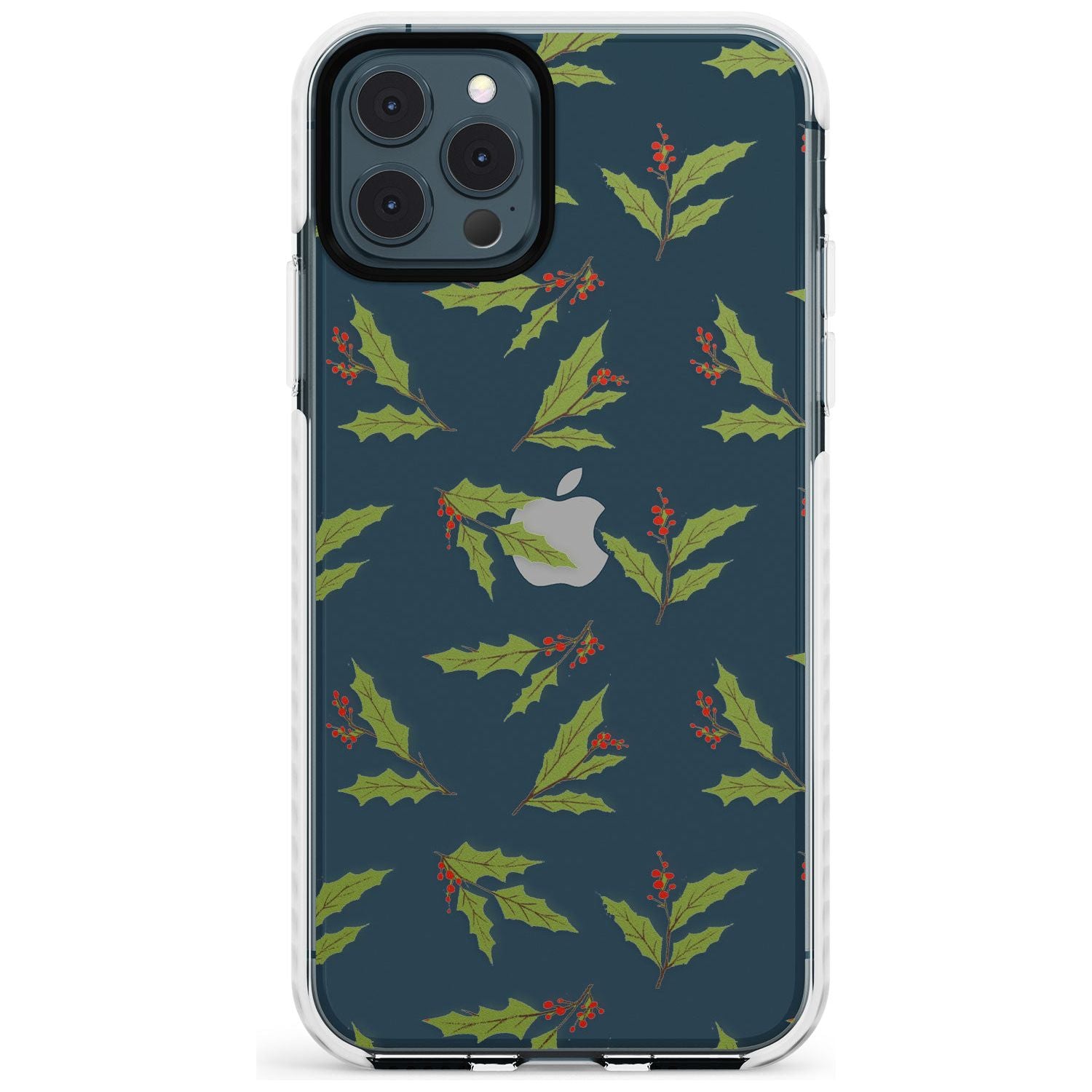 Christmas Holly Pattern Impact Phone Case for iPhone 11 Pro Max