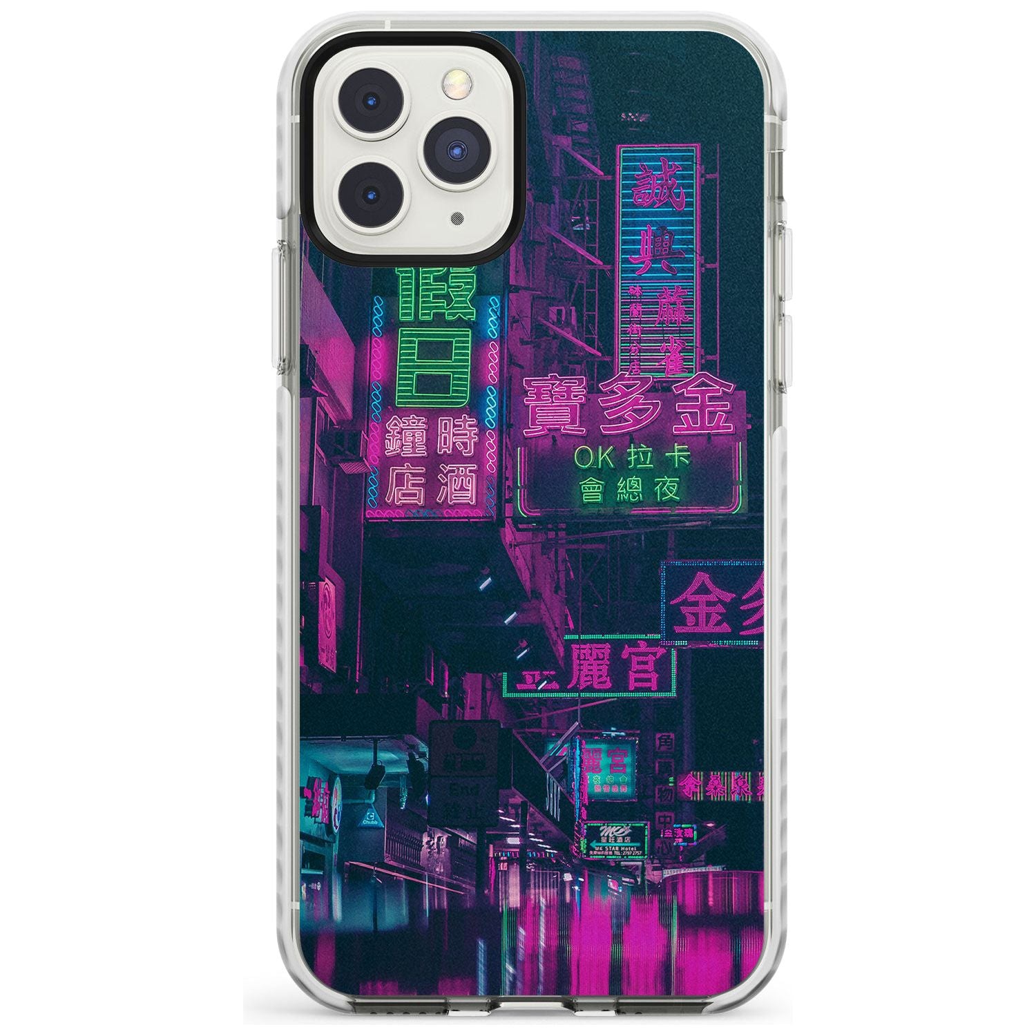 Rainy Reflections - Neon Cities Photographs Impact Phone Case for iPhone 11 Pro Max