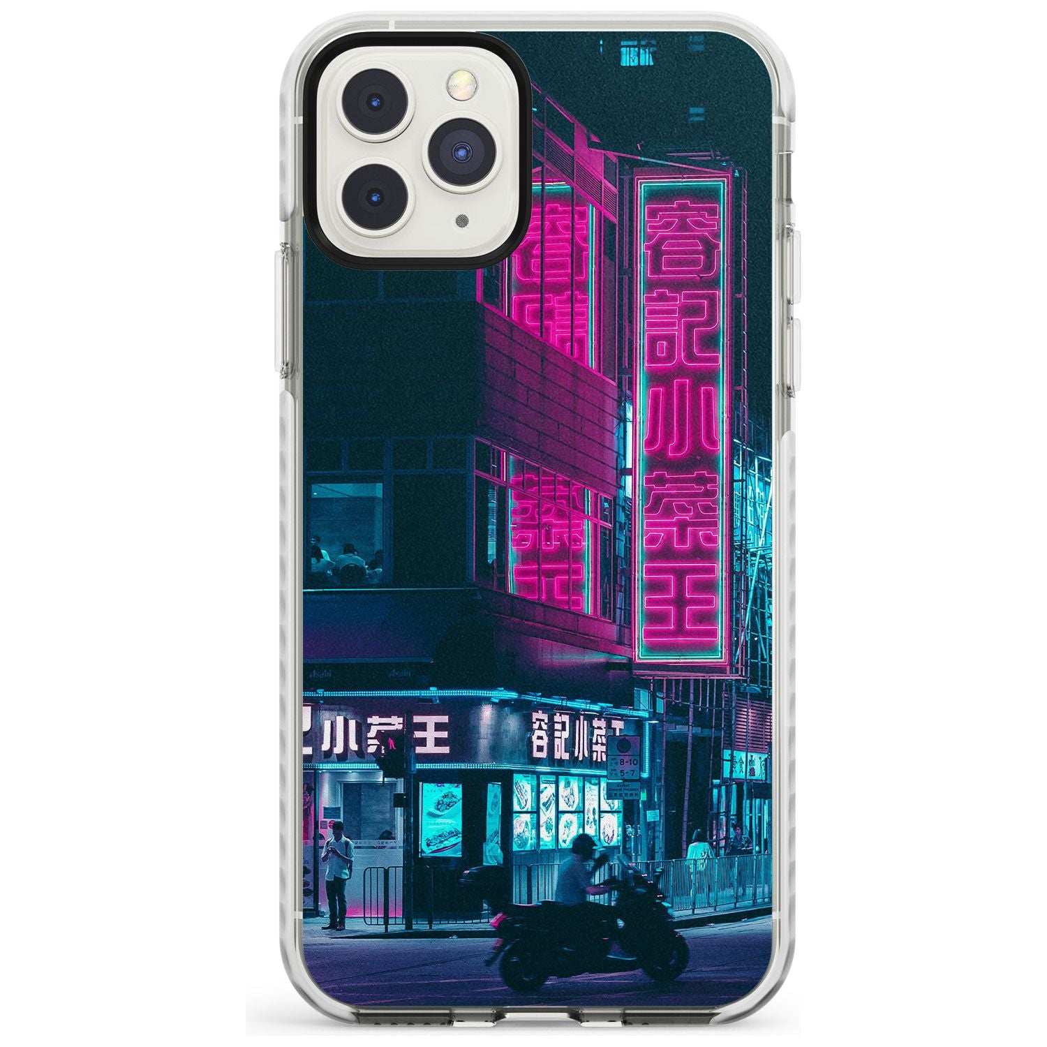 Motorcylist & Signs - Neon Cities Photographs Impact Phone Case for iPhone 11 Pro Max
