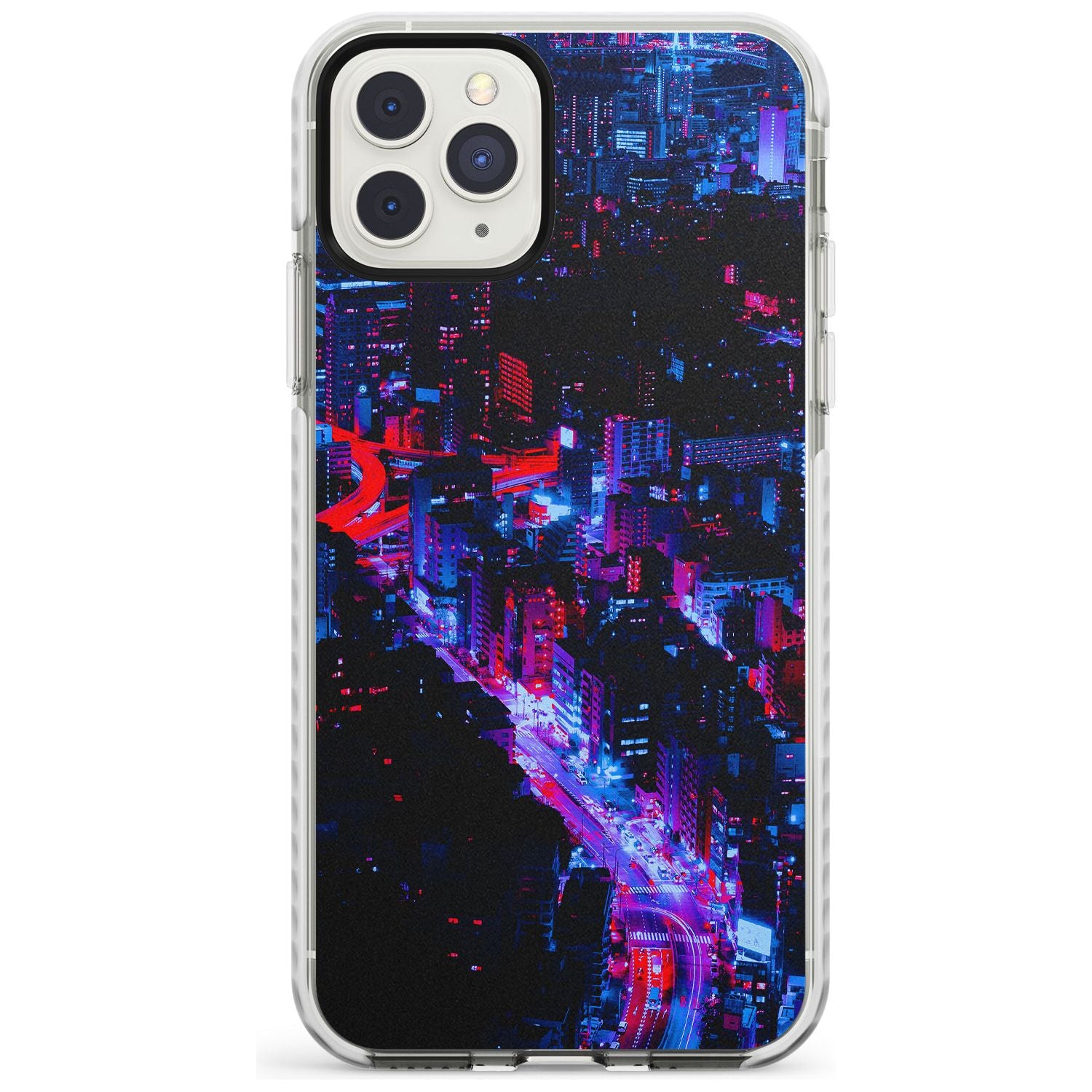 Arial City View - Neon Cities Photographs Impact Phone Case for iPhone 11 Pro Max
