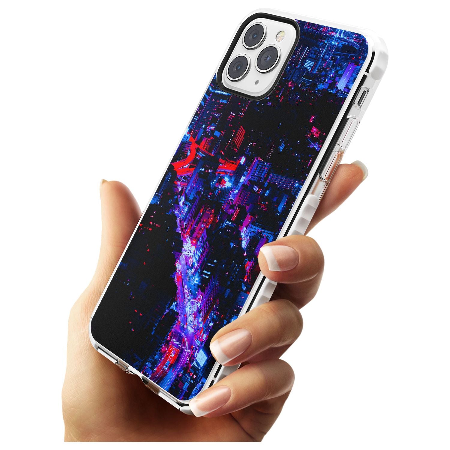 Arial City View - Neon Cities Photographs Impact Phone Case for iPhone 11 Pro Max