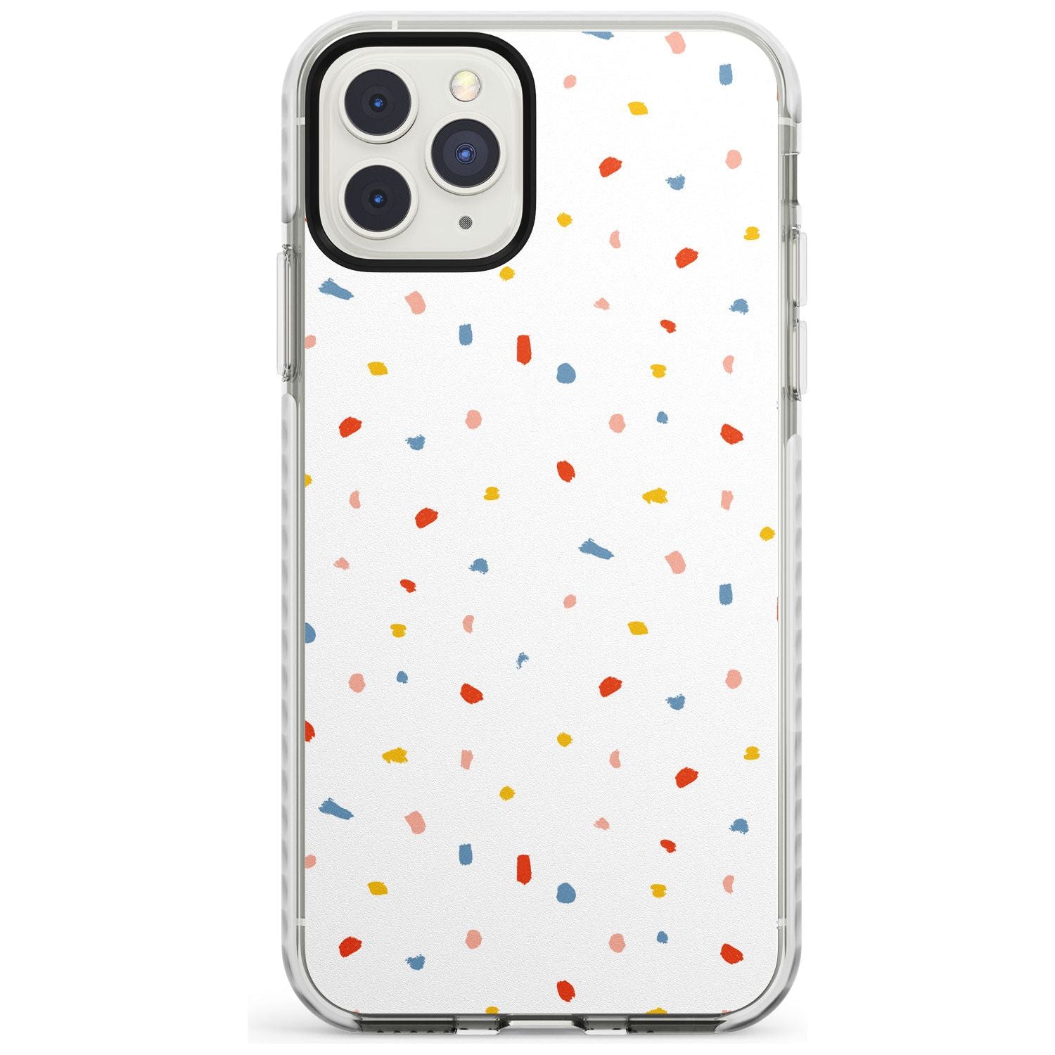 Confetti Print on Solid White Impact Phone Case for iPhone 11 Pro Max