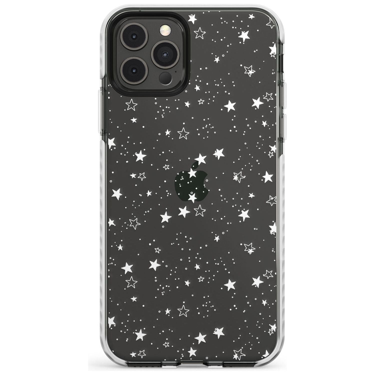 White Stars on Clear Impact Phone Case for iPhone 11, iphone 12