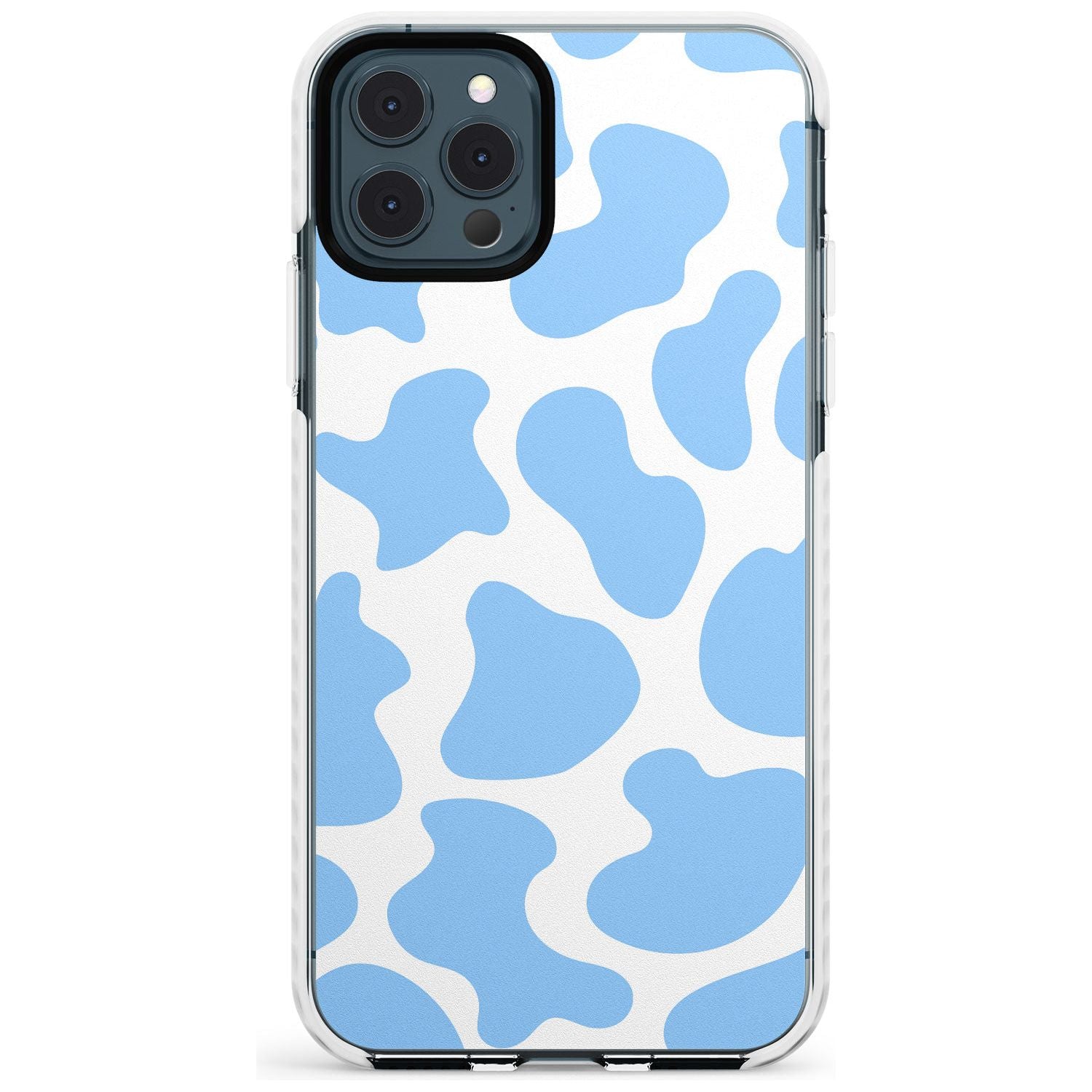 Blue and White Cow Print Impact Phone Case for iPhone 11 Pro Max