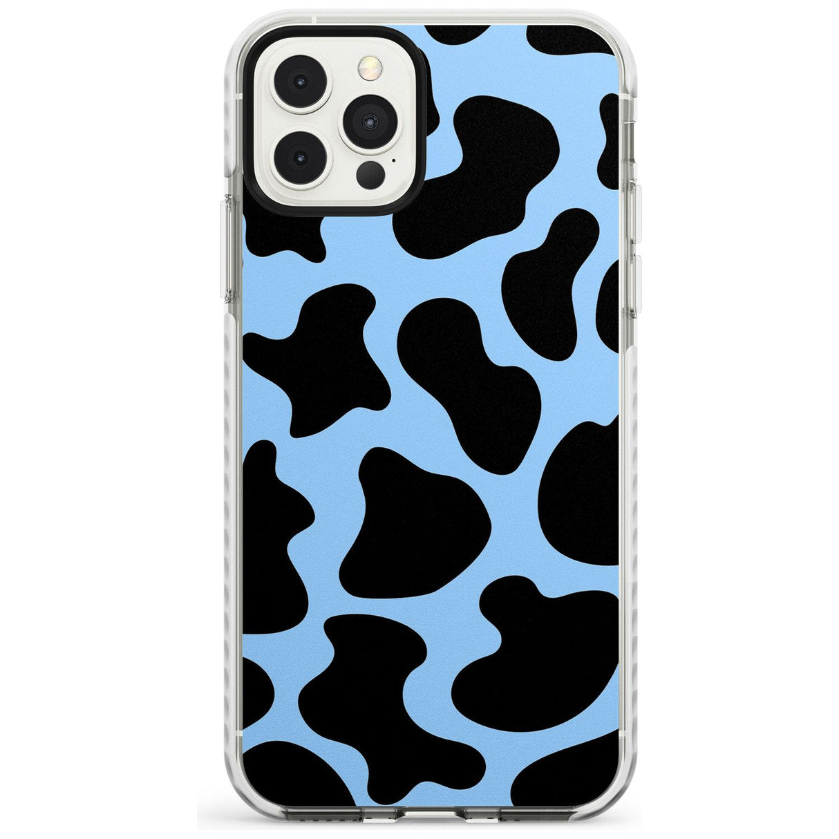 Blue and Black Cow Print Impact Phone Case for iPhone 11 Pro Max