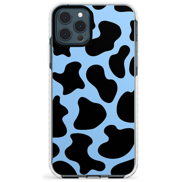 Blue and Black Cow Print Impact Phone Case for iPhone 11 Pro Max