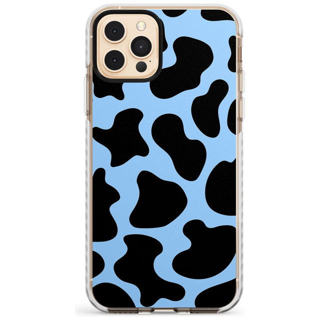 Blue and Black Cow Print Impact Phone Case for iPhone 11 Pro Max