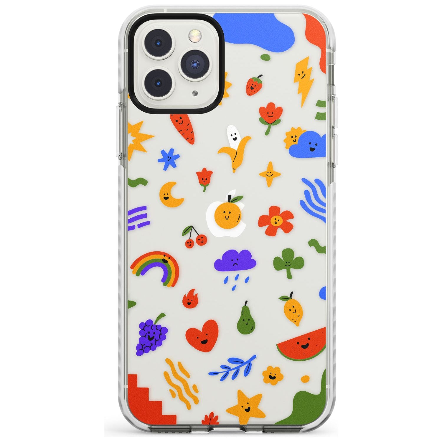 Mixed Cute Icon Pattern - Clear iPhone Case Impact Phone Case Warehouse 11 Pro Max