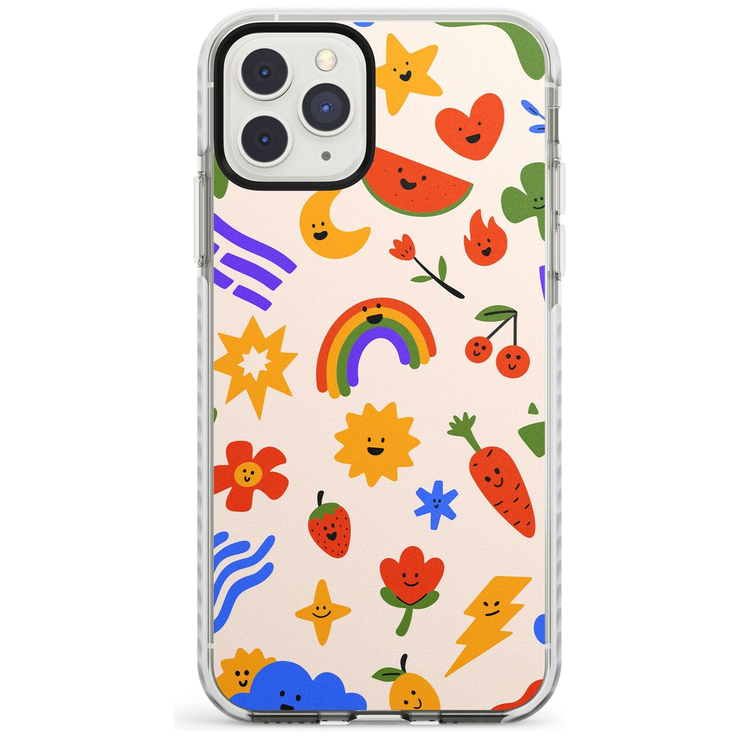 Mixed Large Kawaii Icons - Solid iPhone Case Impact Phone Case Warehouse 11 Pro Max