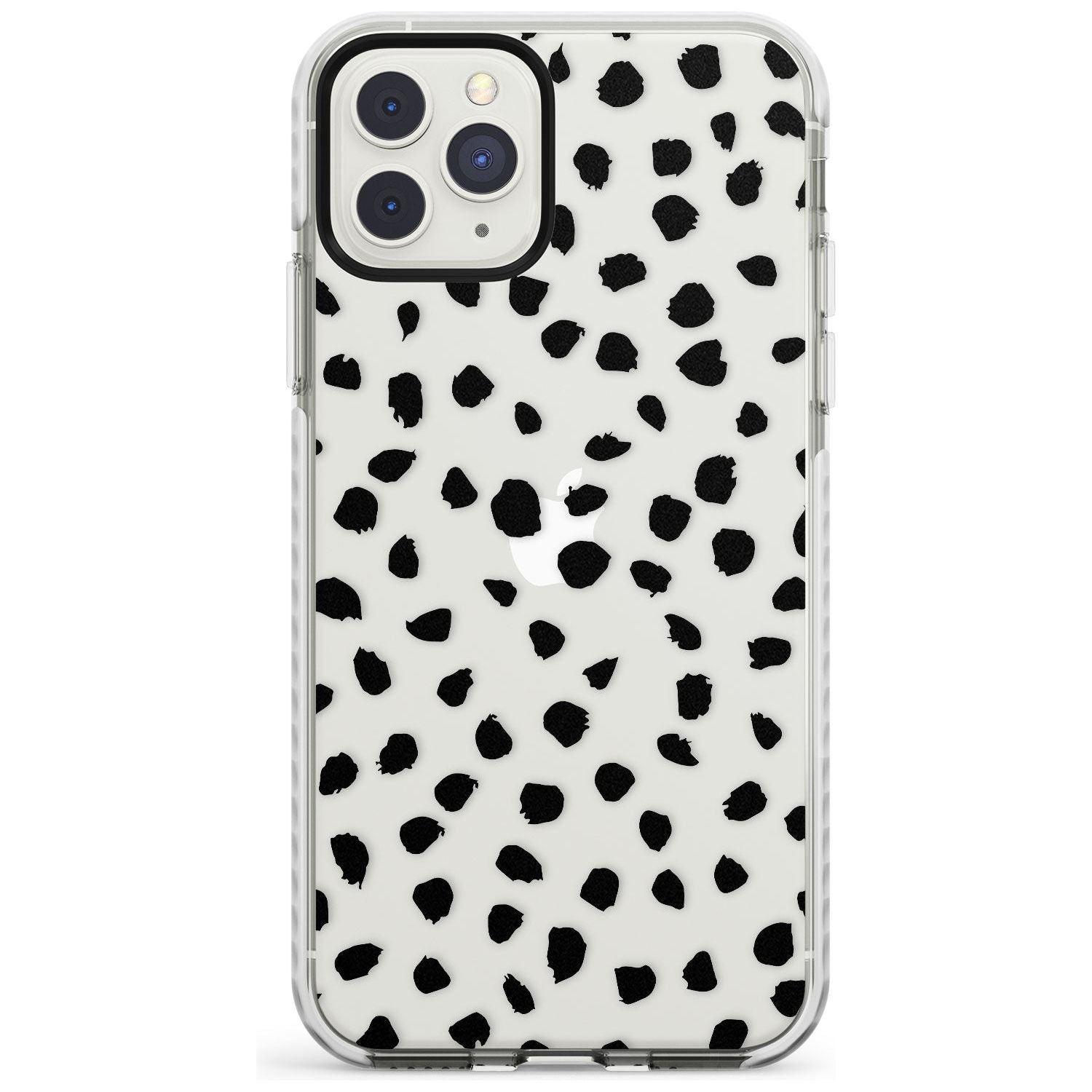 Black on Transparent Dalmatian Polka Dot Spots Impact Phone Case for iPhone 11 Pro Max