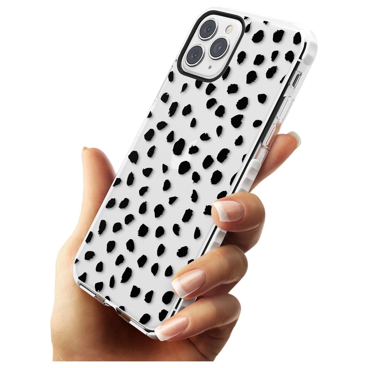 Black on Transparent Dalmatian Polka Dot Spots Impact Phone Case for iPhone 11 Pro Max