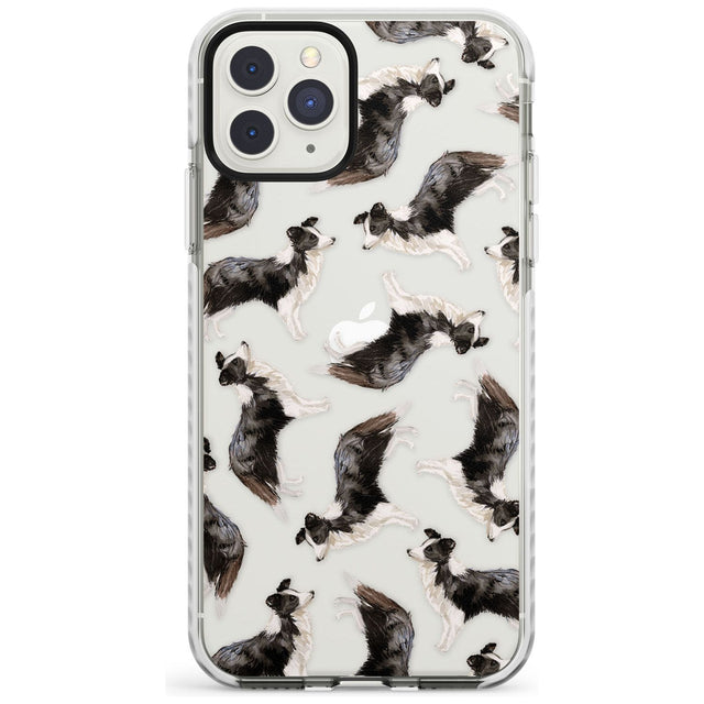 Border Collie Watercolour Dog Pattern Impact Phone Case for iPhone 11 Pro Max