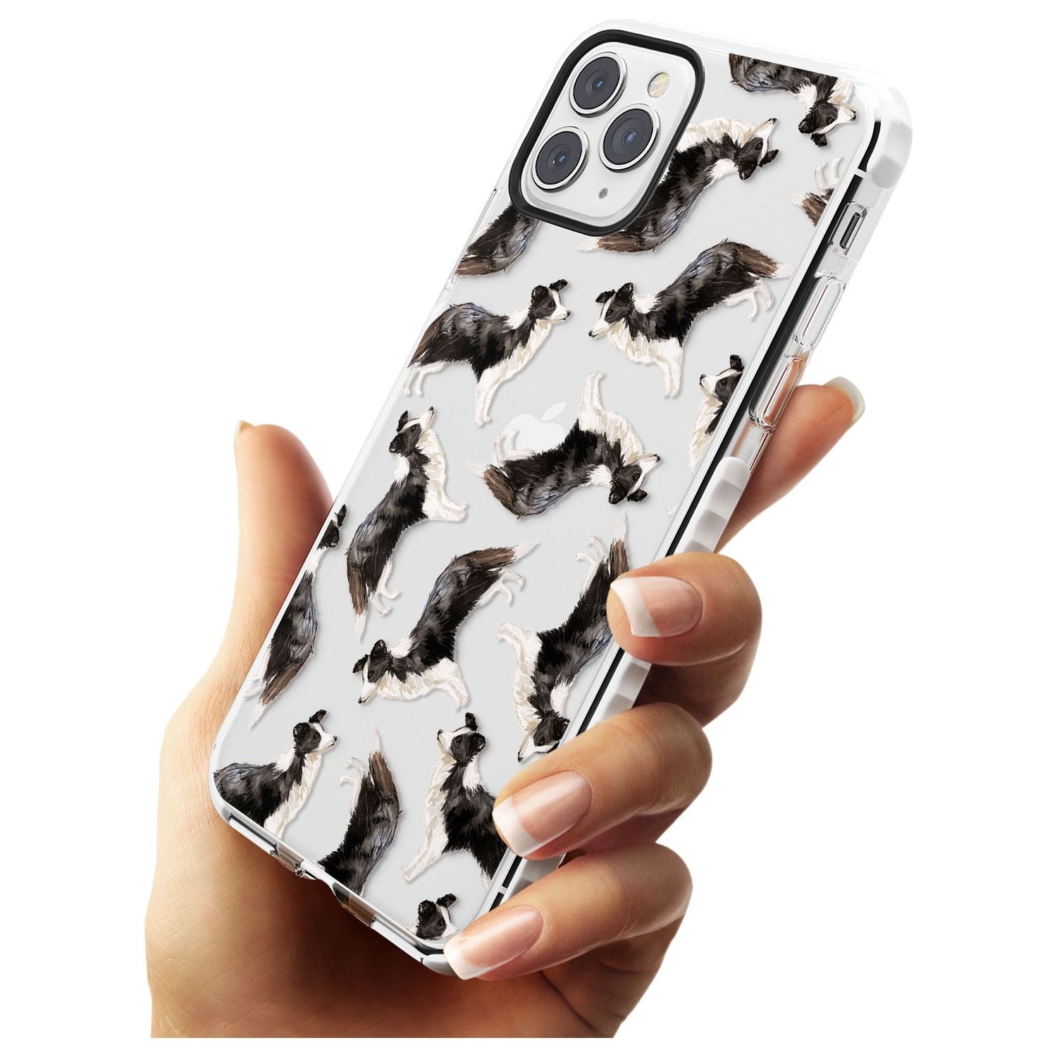 Border Collie Watercolour Dog Pattern Impact Phone Case for iPhone 11 Pro Max