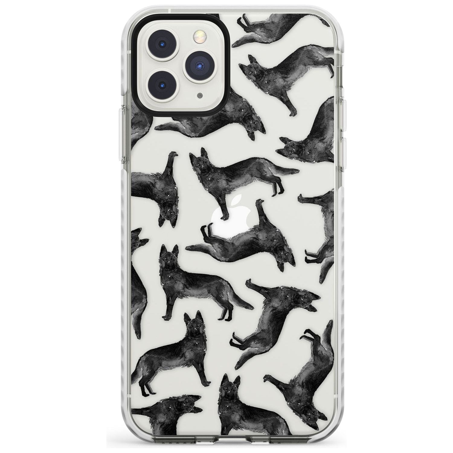 German Shepherd (Black) Watercolour Dog Pattern Impact Phone Case for iPhone 11 Pro Max