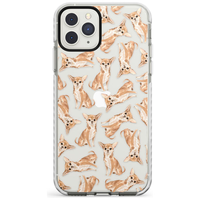 Chihuahua Watercolour Dog Pattern Impact Phone Case for iPhone 11 Pro Max