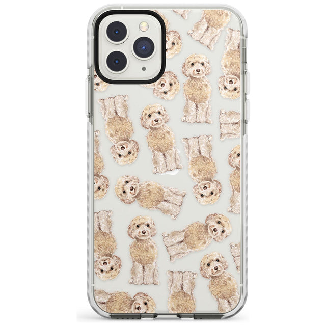 Cockapoo (Champagne) Watercolour Dog Pattern Impact Phone Case for iPhone 11 Pro Max