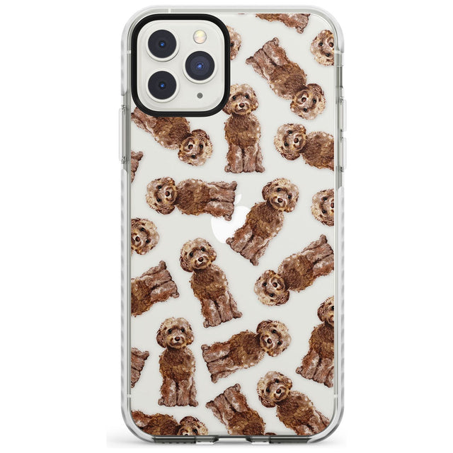 Cockapoo (Brown) Watercolour Dog Pattern Impact Phone Case for iPhone 11 Pro Max