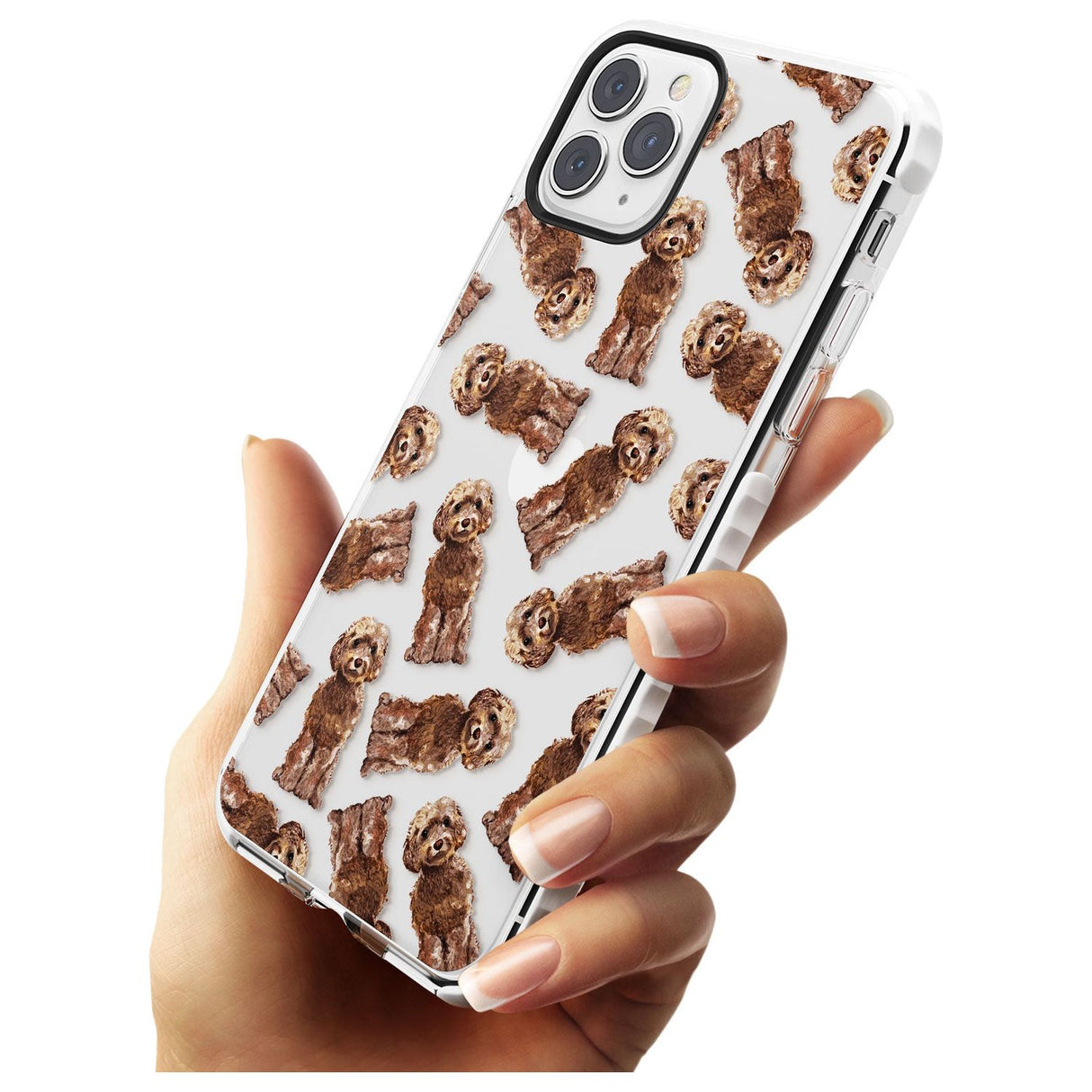 Cockapoo (Brown) Watercolour Dog Pattern Impact Phone Case for iPhone 11 Pro Max