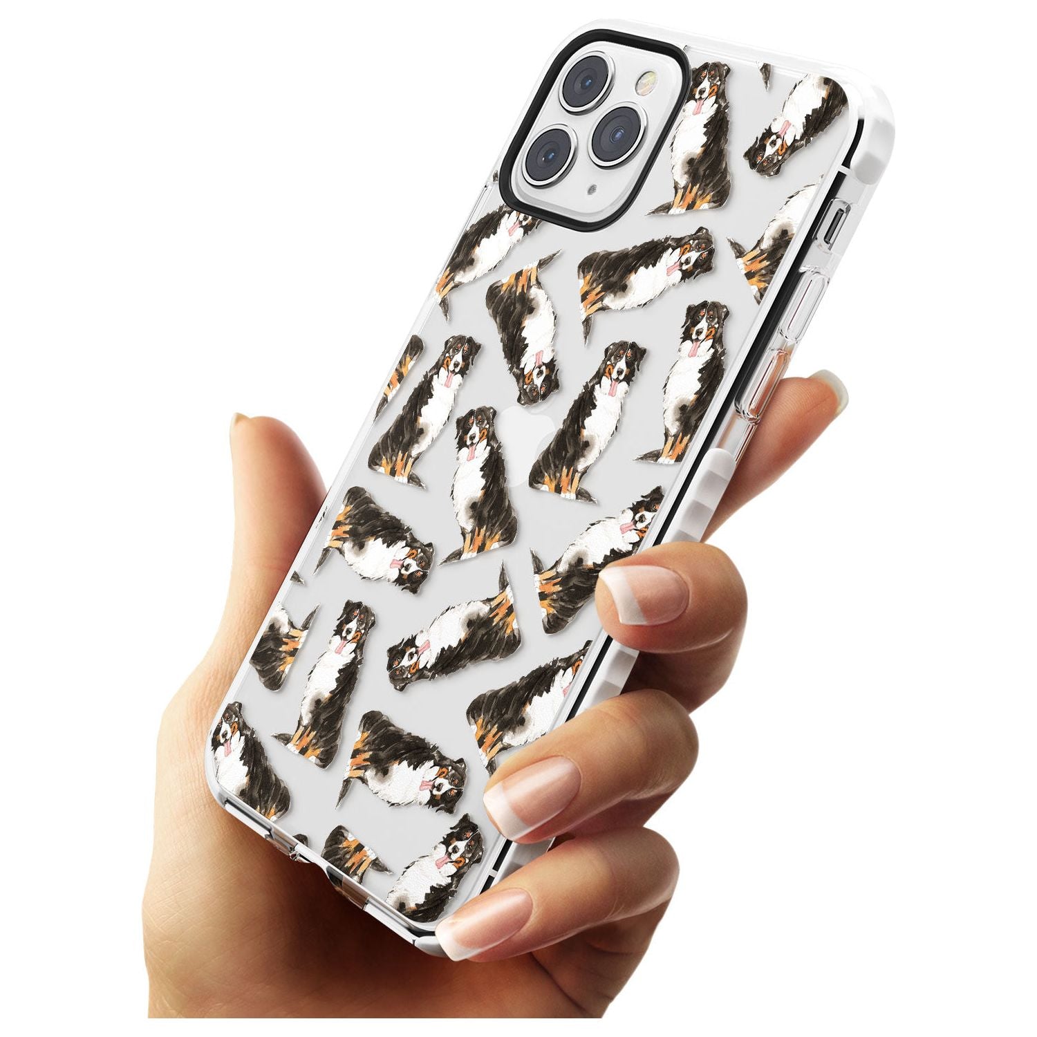 Bernese Mountain Dog Watercolour Dog Pattern Impact Phone Case for iPhone 11 Pro Max
