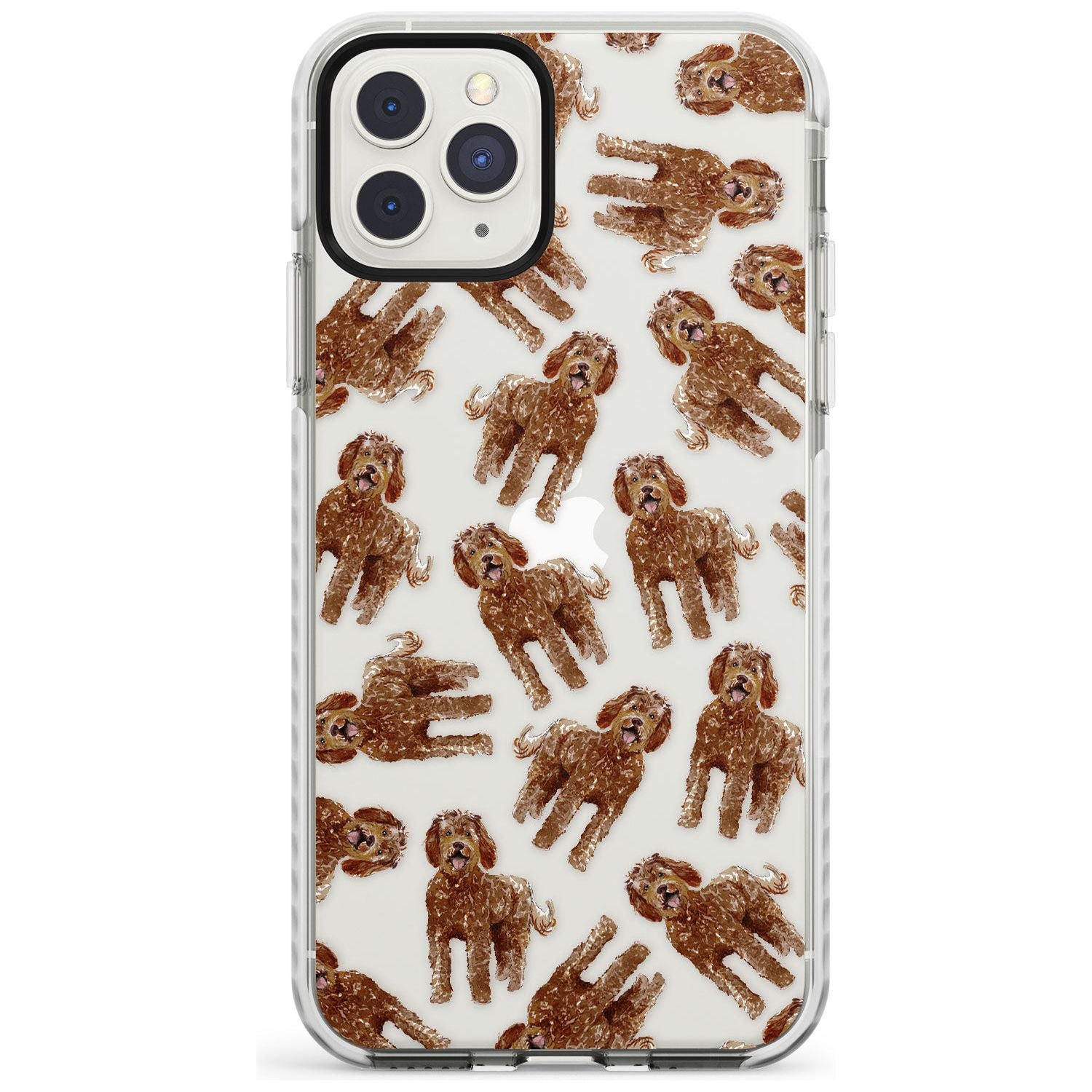 Labradoodle (Brown) Watercolour Dog Pattern Impact Phone Case for iPhone 11 Pro Max