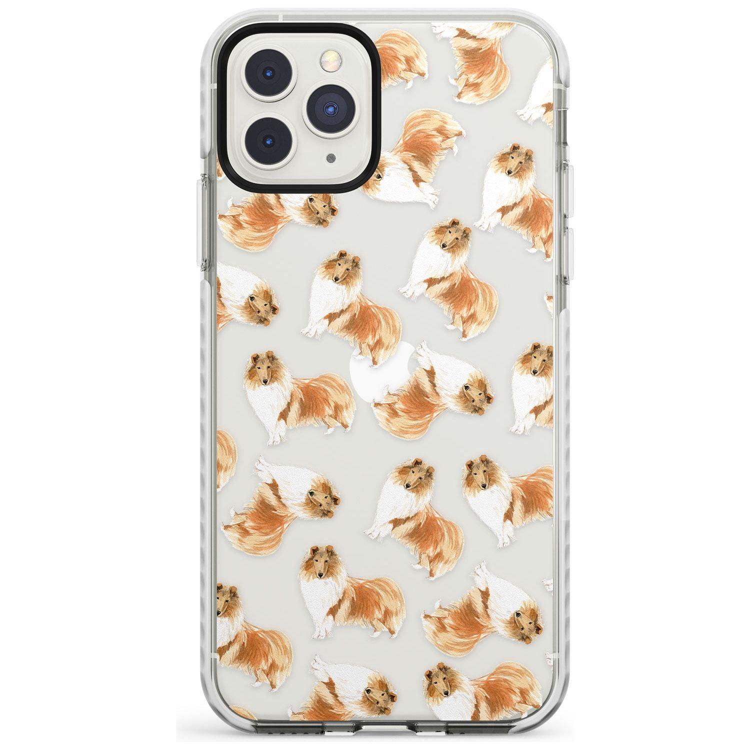 Rough Collie Watercolour Dog Pattern Impact Phone Case for iPhone 11 Pro Max