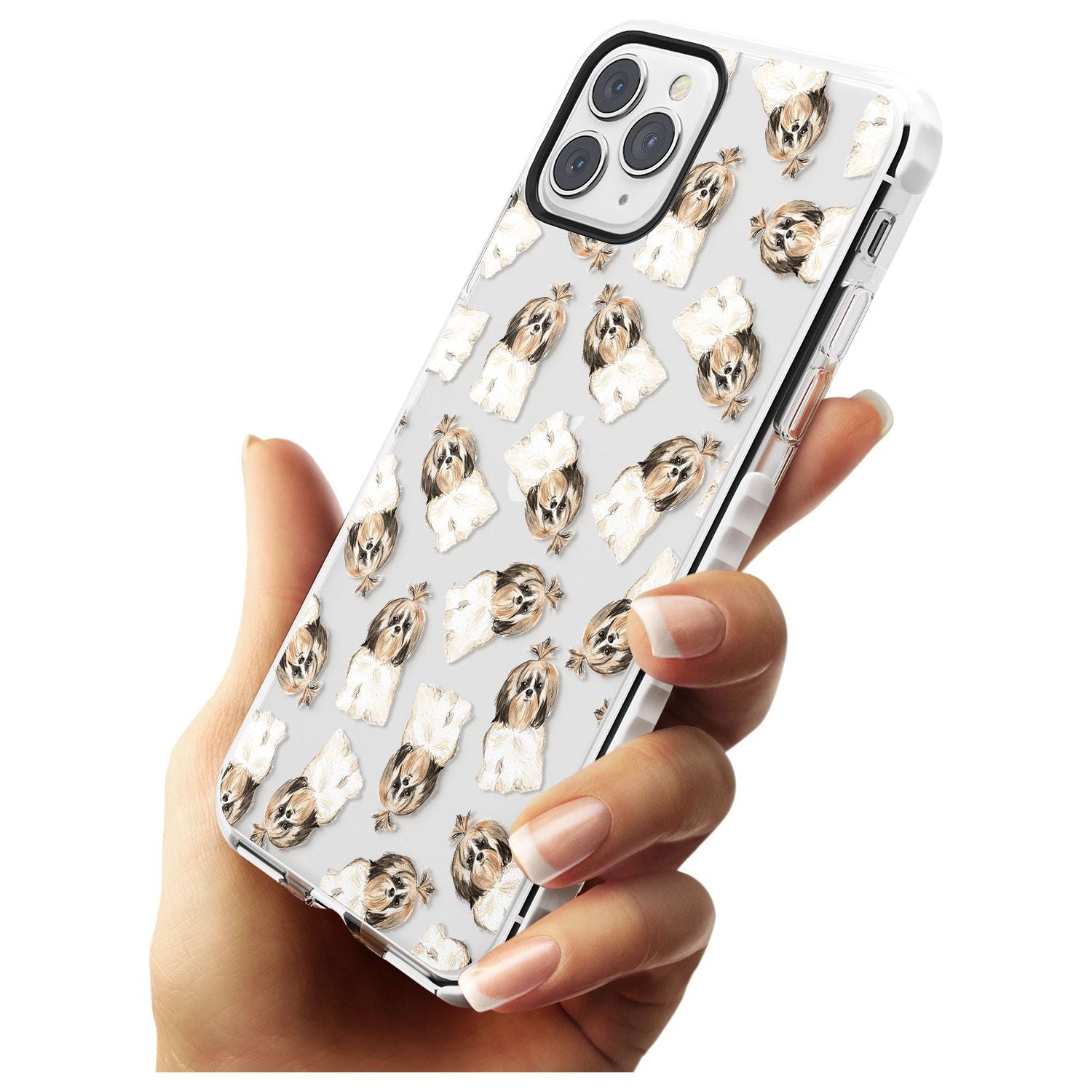 Shih tzu (Long Hair) Watercolour Dog Pattern Impact Phone Case for iPhone 11 Pro Max