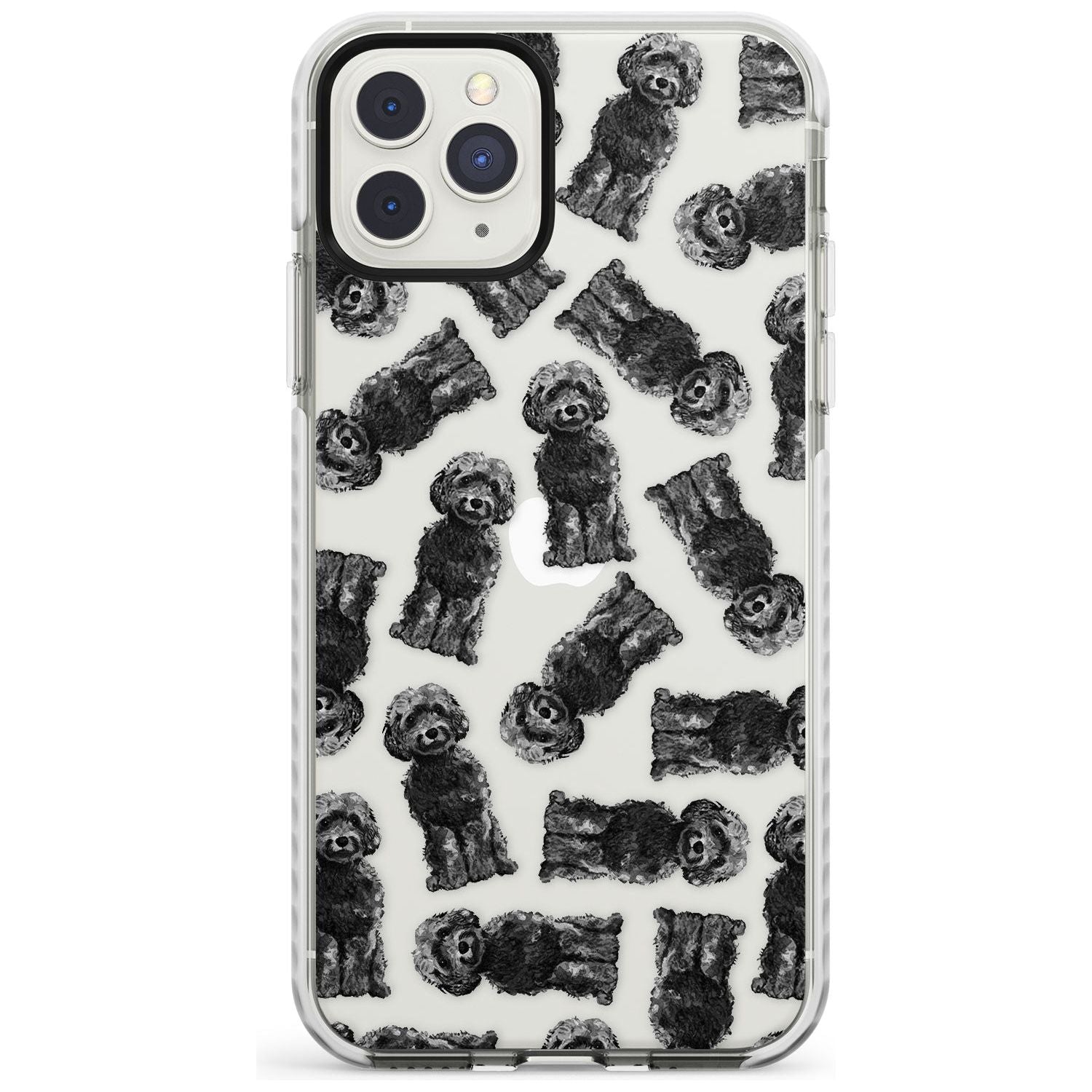 Cockapoo (Black) Watercolour Dog Pattern Impact Phone Case for iPhone 11 Pro Max