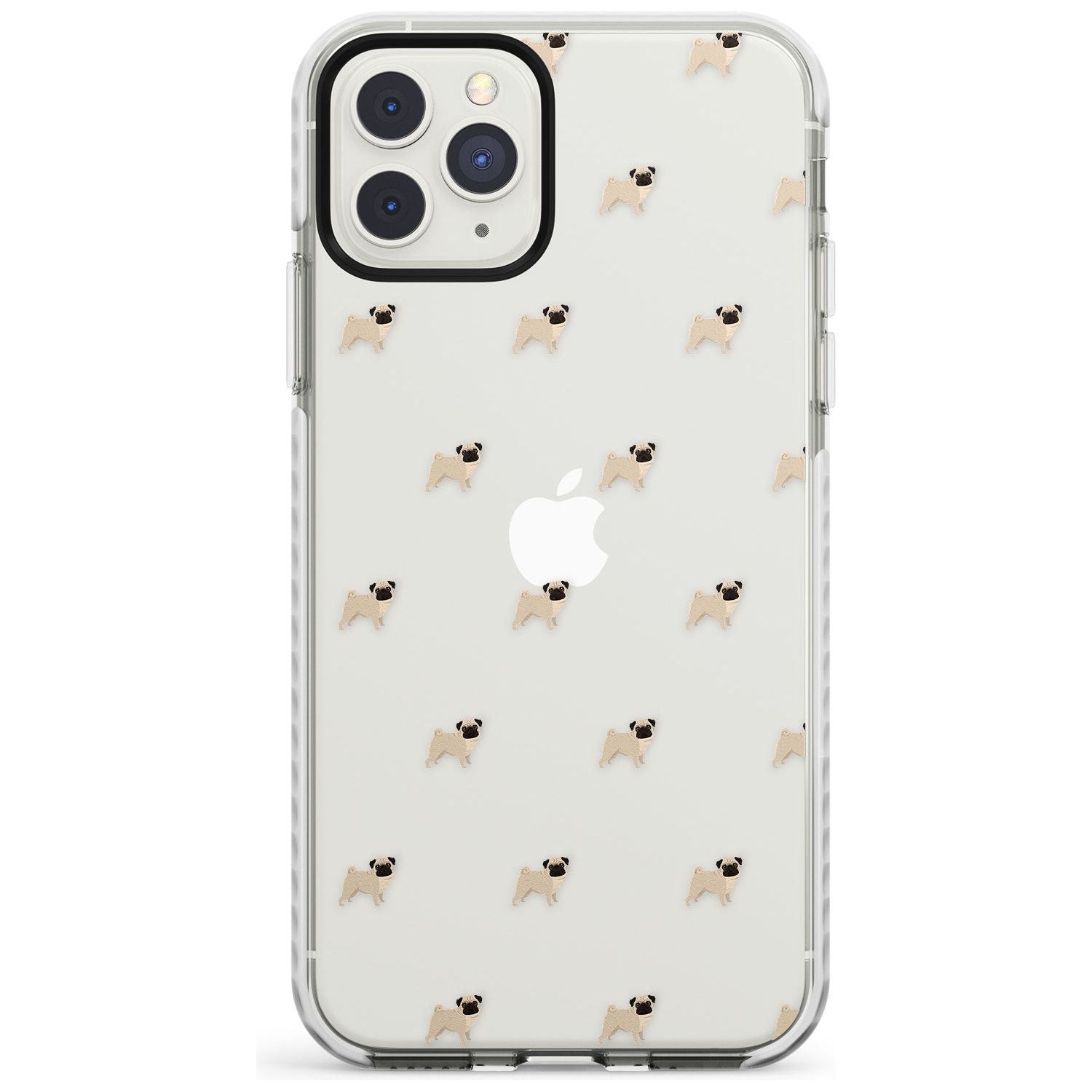 Pug Dog Pattern Clear Impact Phone Case for iPhone 11 Pro Max