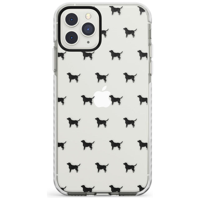 Black Labrador Dog Pattern Clear Impact Phone Case for iPhone 11 Pro Max