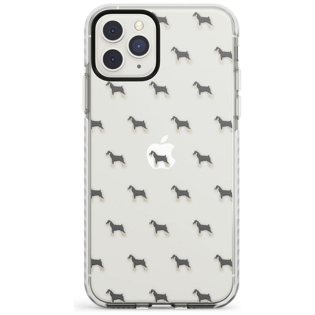 Schnauzer Dog Pattern Clear Impact Phone Case for iPhone 11 Pro Max