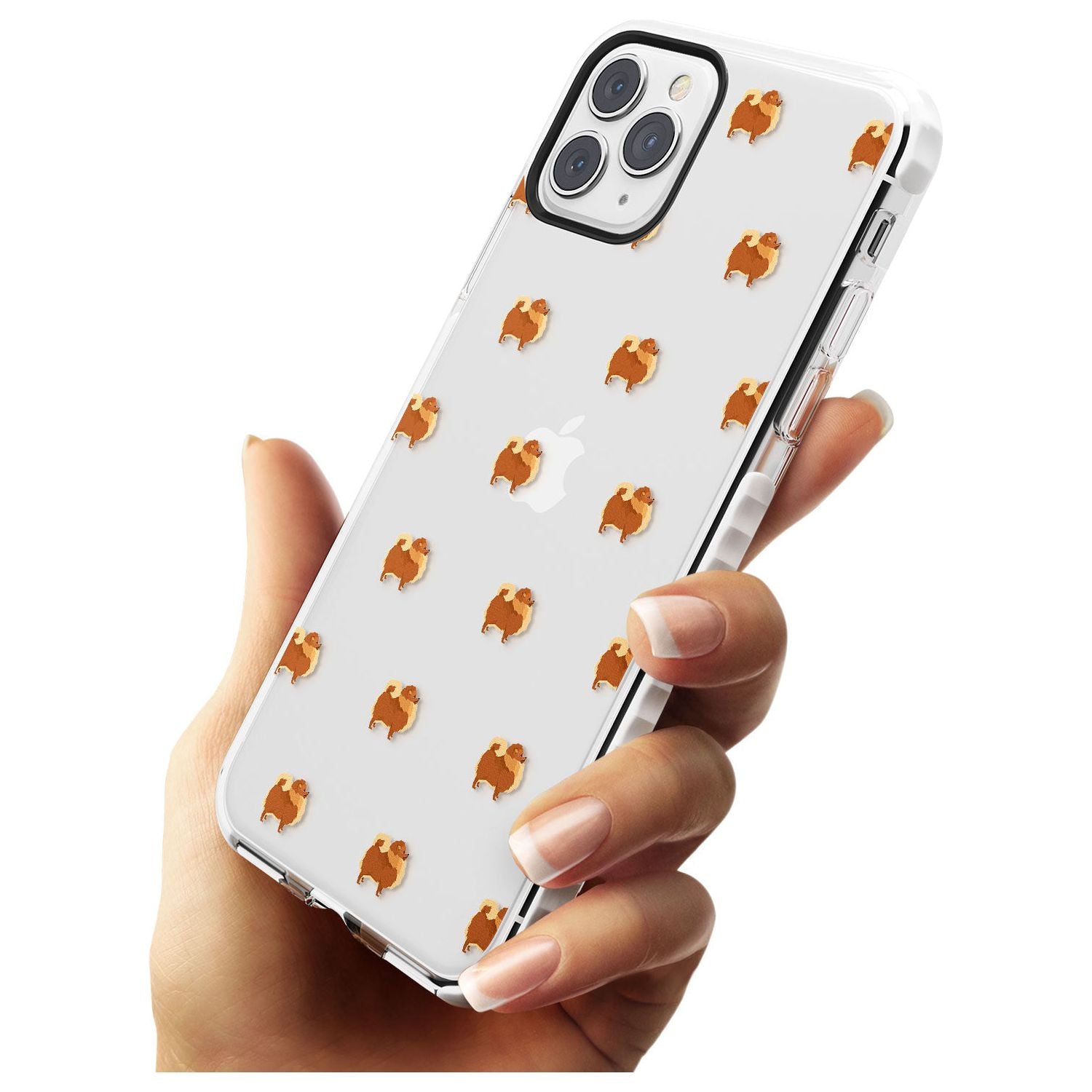 Pomeranian Dog Pattern Clear Impact Phone Case for iPhone 11 Pro Max