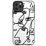 Continuous Line Faces: Black on White Slim TPU Phone Case for iPhone 11 Pro Max