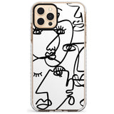 Continuous Line Faces: Black on White Slim TPU Phone Case for iPhone 11 Pro Max