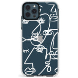 Continuous Line Faces: White on Clear Slim TPU Phone Case for iPhone 11 Pro Max