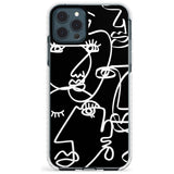 Continuous Line Faces: White on Black Slim TPU Phone Case for iPhone 11 Pro Max