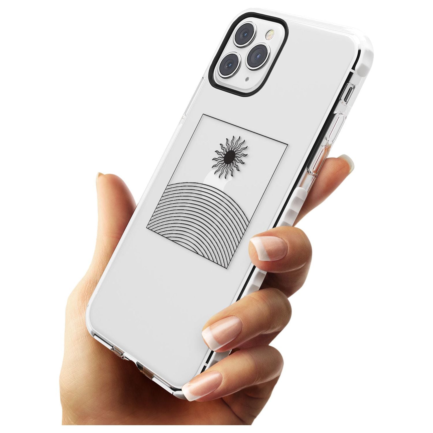 Framed Linework: Rising Sun Slim TPU Phone Case for iPhone 11 Pro Max