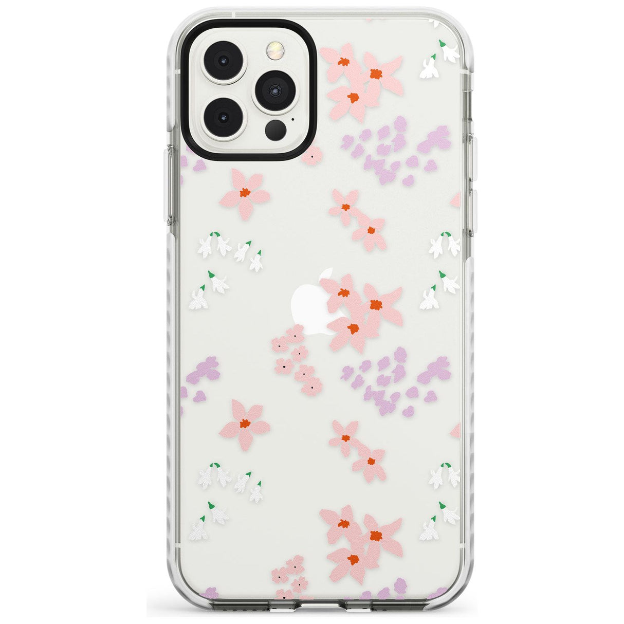 Pink & Purple Flower Mix: Clear Slim TPU Phone Case for iPhone 11 Pro Max