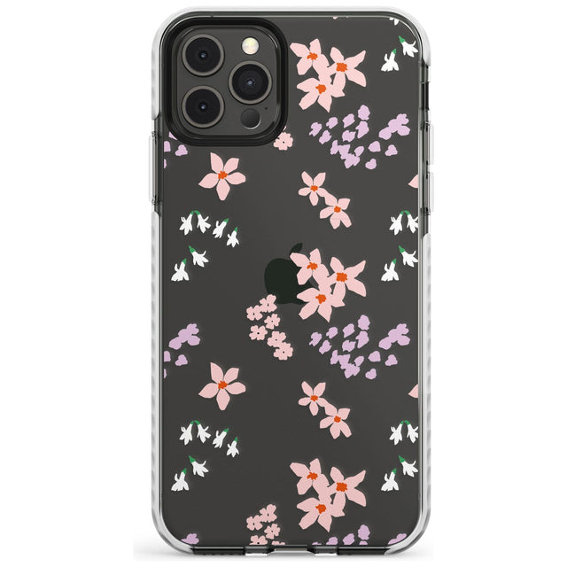 Pink & Purple Flower Mix: Clear Slim TPU Phone Case for iPhone 11 Pro Max