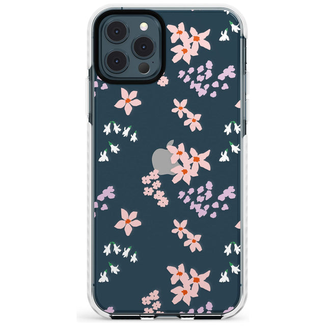 Pink & Purple Flower Mix: Clear Slim TPU Phone Case for iPhone 11 Pro Max