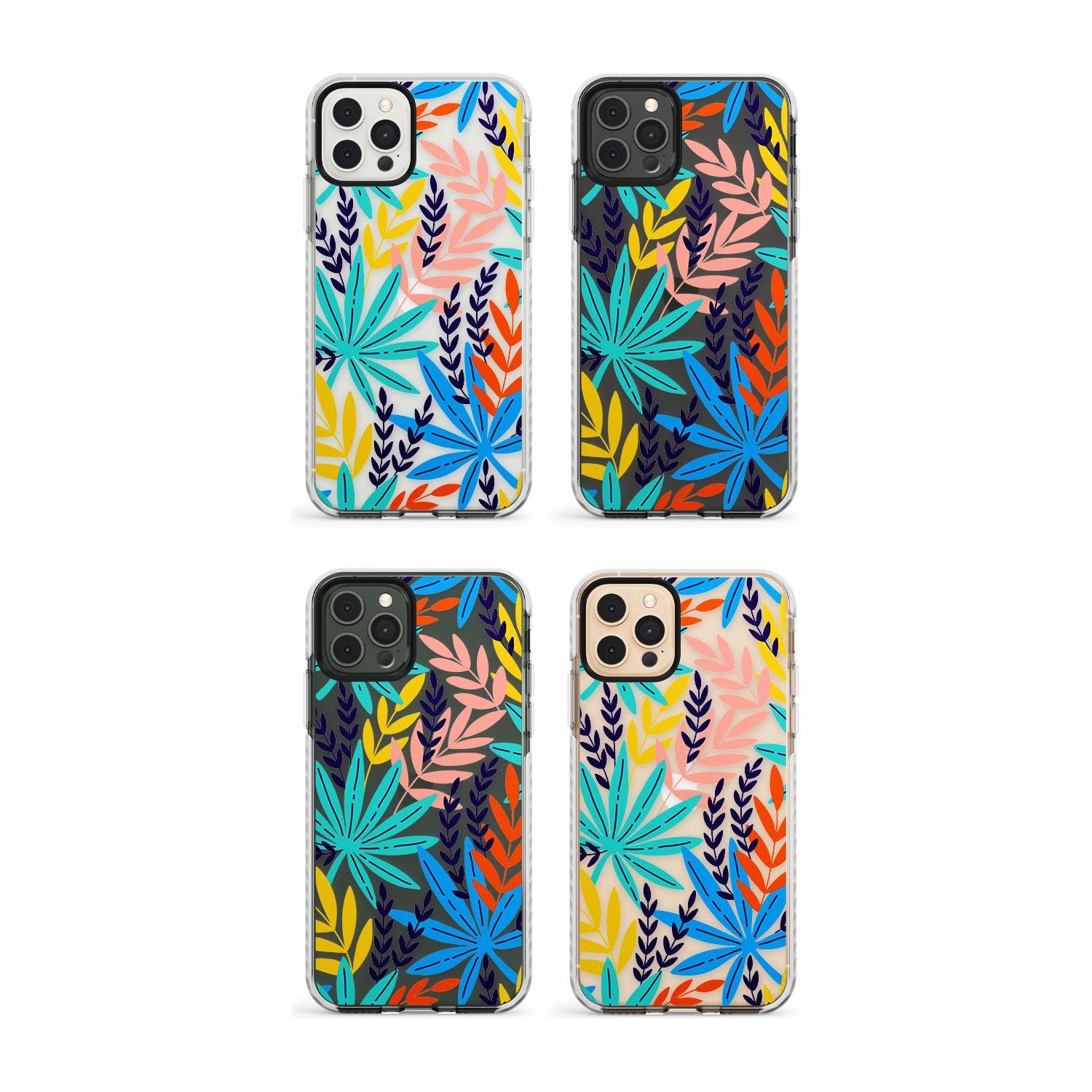Tropical Palm Leaves Impact Phone Case for iPhone 11, iphone 12