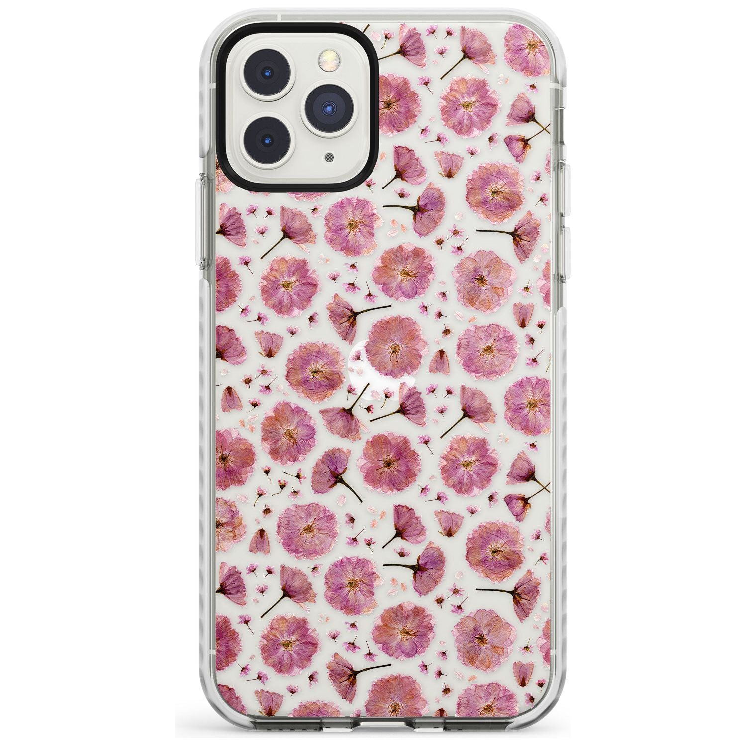 Pink Flowers & Blossoms Transparent Design Impact Phone Case for iPhone 11 Pro Max