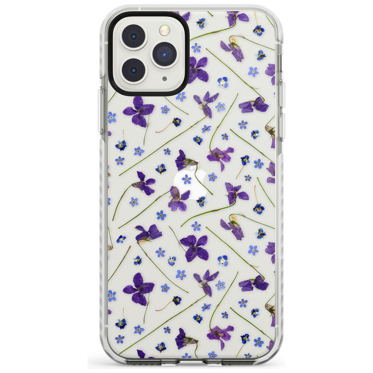 Violet & Blue Floral Pattern Design Impact Phone Case for iPhone 11 Pro Max