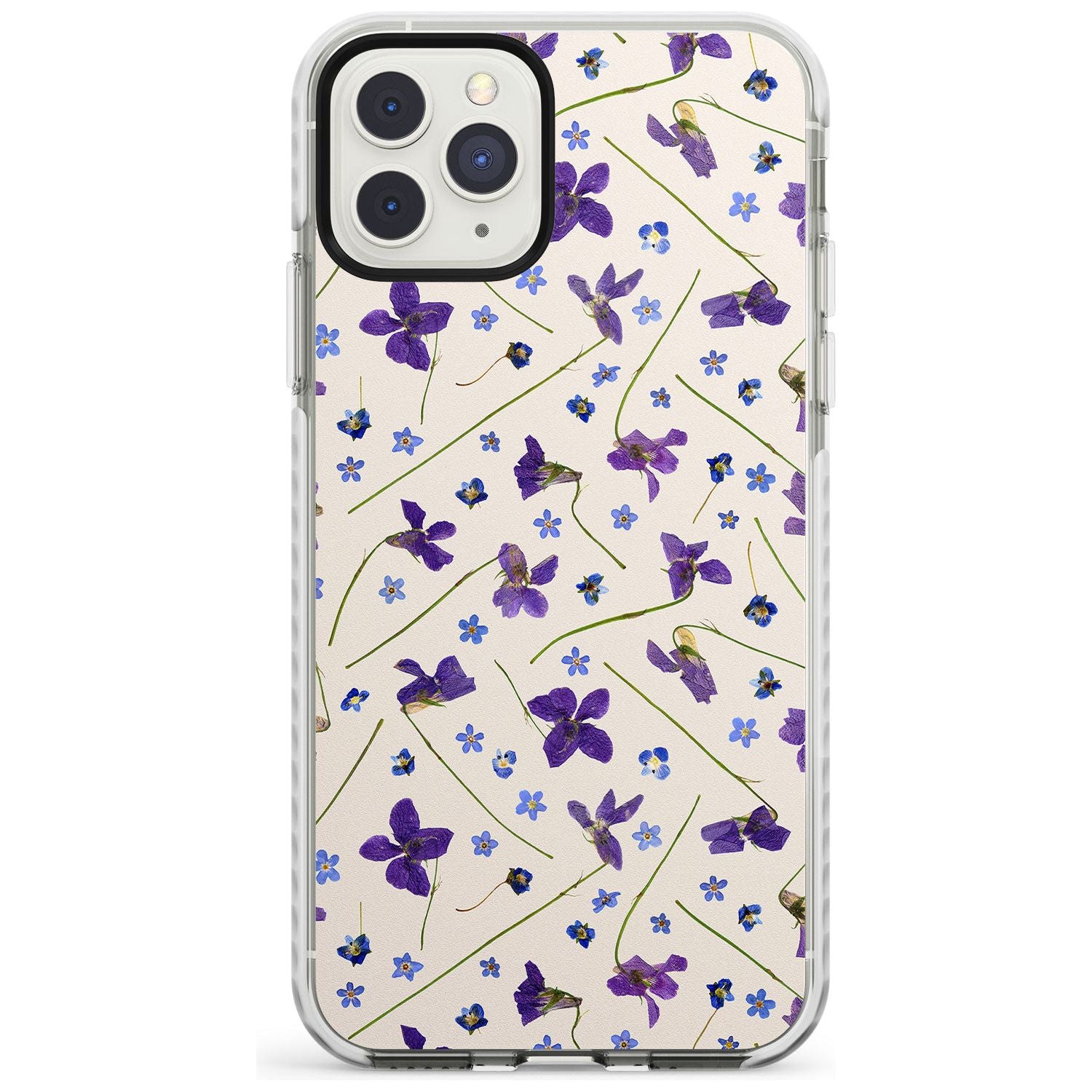 Violet Floral Pattern Design - Cream Impact Phone Case for iPhone 11 Pro Max