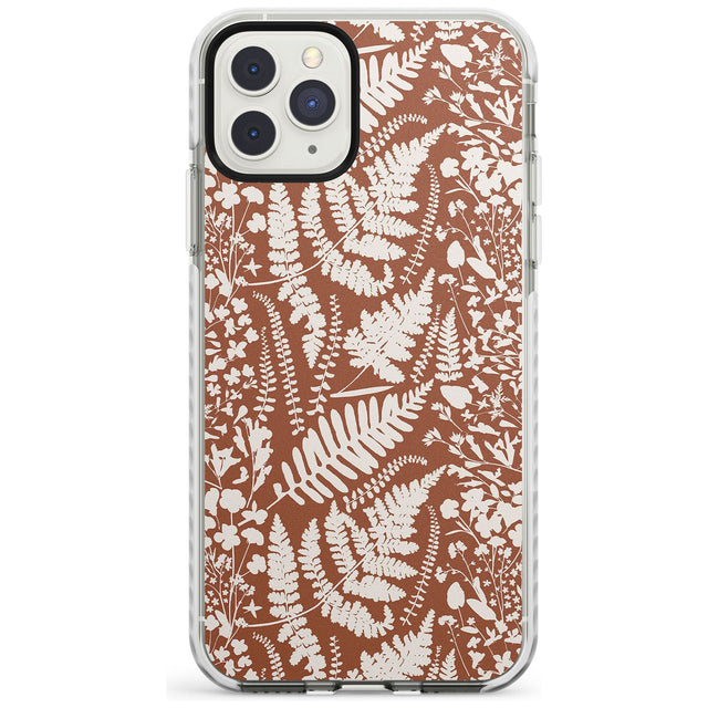 Wildflowers and Ferns on Terracotta Impact Phone Case for iPhone 11 Pro Max