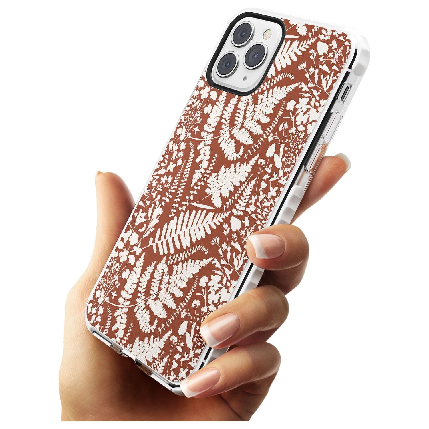 Wildflowers and Ferns on Terracotta Impact Phone Case for iPhone 11 Pro Max