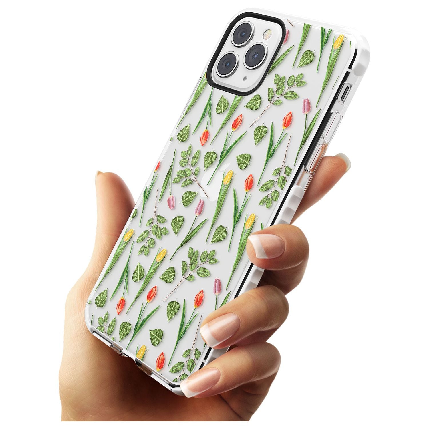 Spring Tulips Transparent Floral Impact Phone Case for iPhone 11 Pro Max