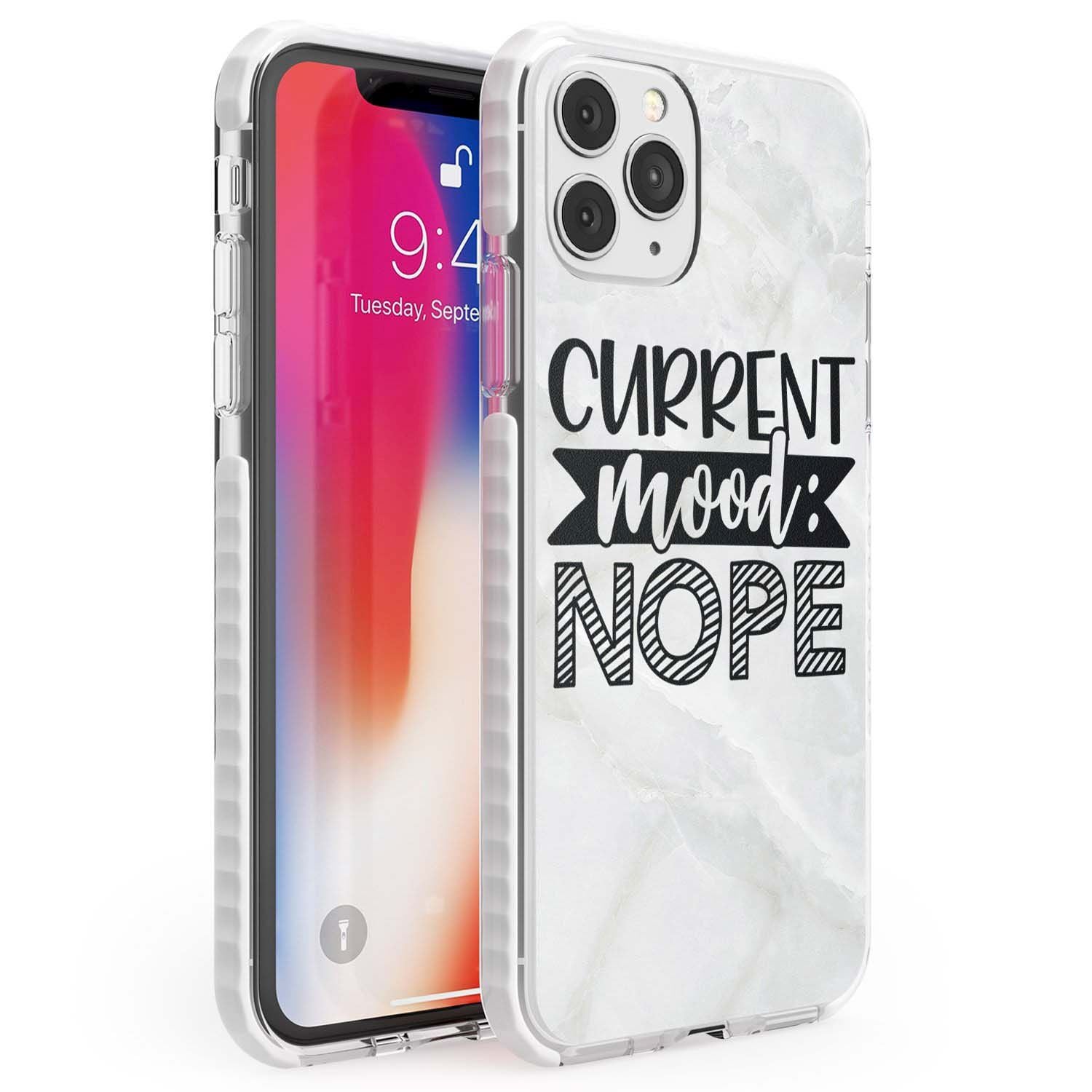Current Mood NOPE Phone Case iPhone 11 Pro Max / Impact Case,iPhone 11 Pro / Impact Case,iPhone 12 Pro / Impact Case,iPhone 12 Pro Max / Impact Case Blanc Space