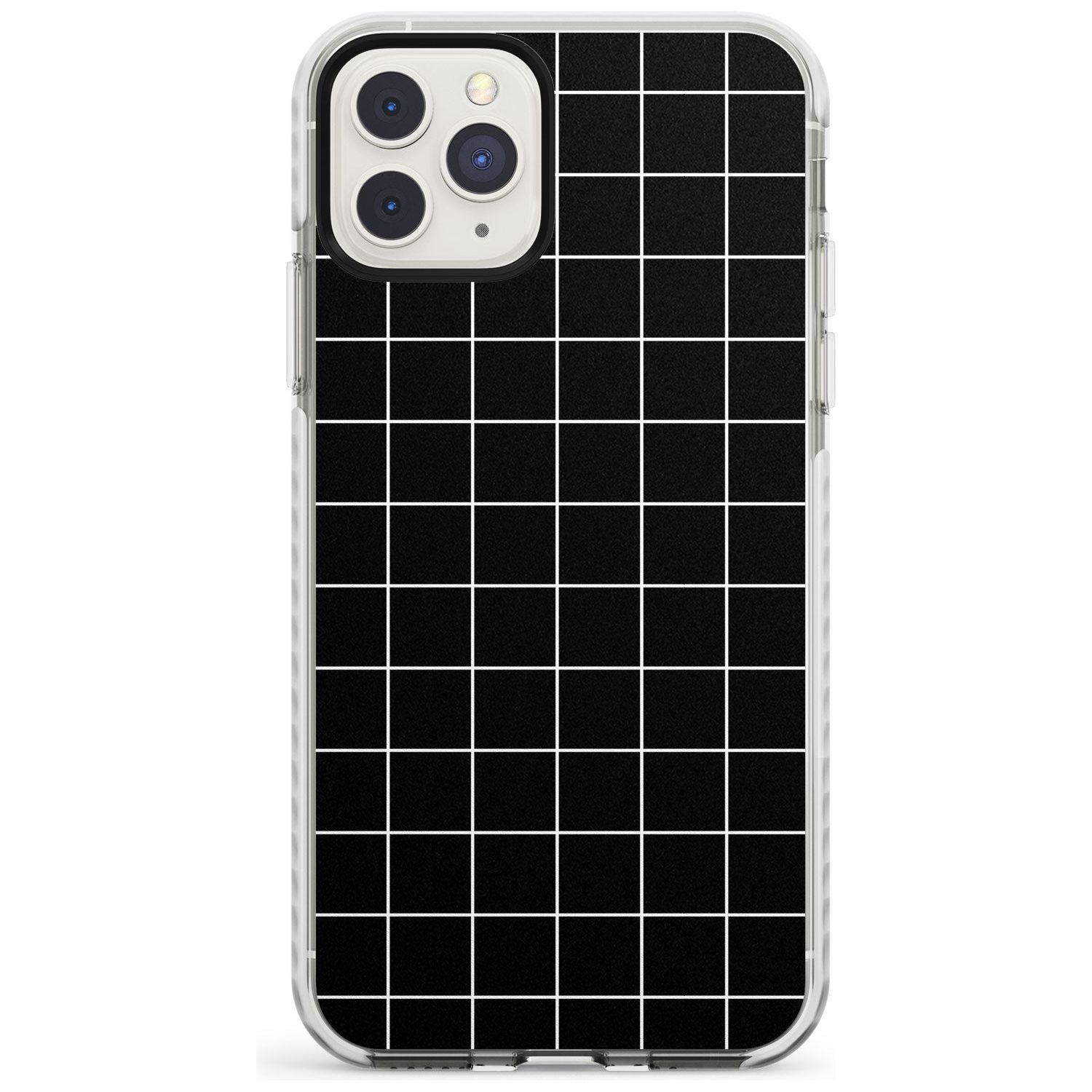 Simplistic Large Grid Pattern Black Impact Phone Case for iPhone 11 Pro Max