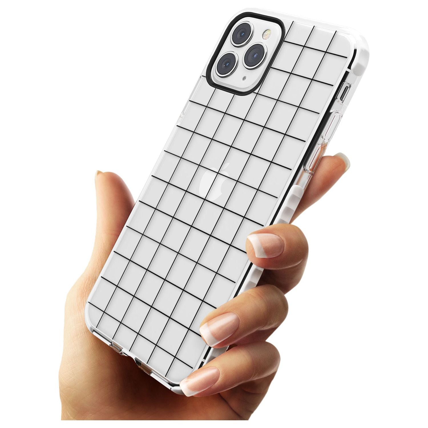 Simplistic Large Grid Pattern Black (Transparent) Impact Phone Case for iPhone 11 Pro Max
